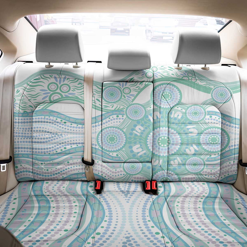 Australian Indigenous Aboriginal Art Back Car Seat Cover Vivid Pastel Teal Green