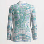 Australian Indigenous Aboriginal Art Blazer Vivid Pastel Teal Green