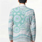 Australian Indigenous Aboriginal Art Blazer Vivid Pastel Teal Green