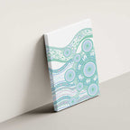 Australian Indigenous Aboriginal Art Canvas Wall Art Vivid Pastel Teal Green