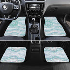 Australian Indigenous Aboriginal Art Car Mats Vivid Pastel Teal Green