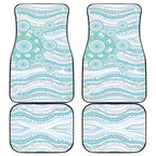 Australian Indigenous Aboriginal Art Car Mats Vivid Pastel Teal Green