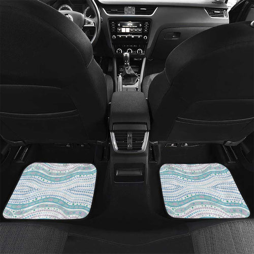 Australian Indigenous Aboriginal Art Car Mats Vivid Pastel Teal Green