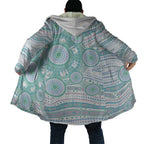 Australian Indigenous Aboriginal Art Cloak Vivid Pastel Teal Green