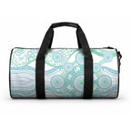 Australian Indigenous Aboriginal Art Duffle Bag Vivid Pastel Teal Green