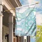 Australian Indigenous Aboriginal Art Garden Flag Vivid Pastel Teal Green