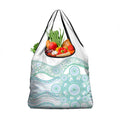 Australian Indigenous Aboriginal Art Grocery Bag Vivid Pastel Teal Green