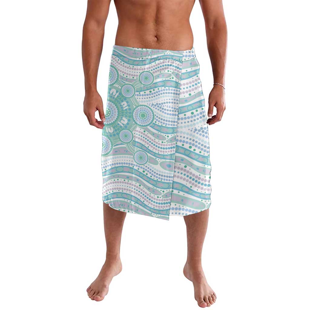 Australian Indigenous Aboriginal Art Lavalava Vivid Pastel Teal Green