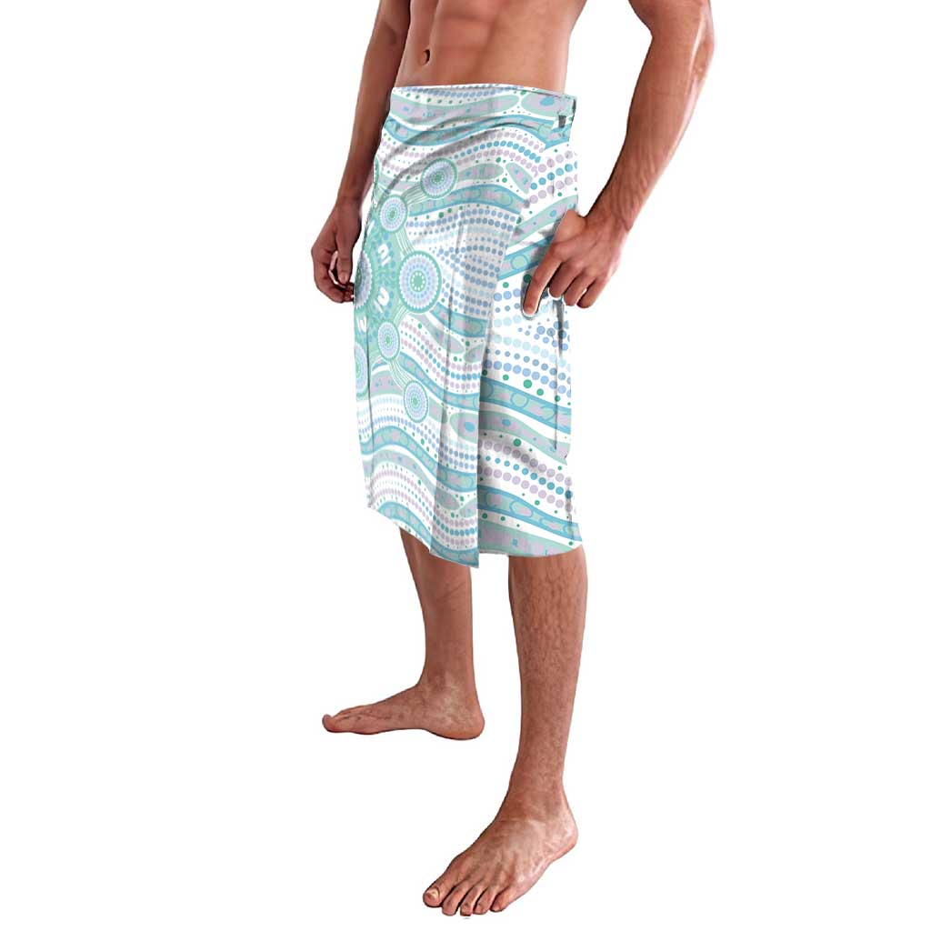Australian Indigenous Aboriginal Art Lavalava Vivid Pastel Teal Green