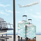 Australian Indigenous Aboriginal Art Luggage Cover Vivid Pastel Teal Green