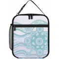 Australian Indigenous Aboriginal Art Lunch Bag Vivid Pastel Teal Green