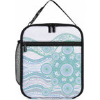 Australian Indigenous Aboriginal Art Lunch Bag Vivid Pastel Teal Green
