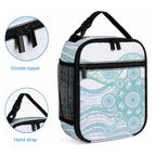 Australian Indigenous Aboriginal Art Lunch Bag Vivid Pastel Teal Green