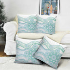 Australian Indigenous Aboriginal Art Pillow Cover Vivid Pastel Teal Green