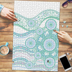 Australian Indigenous Aboriginal Art Puzzle Vivid Pastel Teal Green