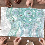 Australian Indigenous Aboriginal Art Puzzle Vivid Pastel Teal Green