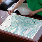 Australian Indigenous Aboriginal Art Puzzle Vivid Pastel Teal Green