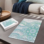 Australian Indigenous Aboriginal Art Puzzle Vivid Pastel Teal Green