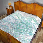 Australian Indigenous Aboriginal Art Quilt Vivid Pastel Teal Green