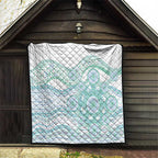 Australian Indigenous Aboriginal Art Quilt Vivid Pastel Teal Green