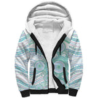 Australian Indigenous Aboriginal Art Sherpa Hoodie Vivid Pastel Teal Green