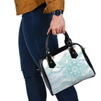 Australian Indigenous Aboriginal Art Shoulder Handbag Vivid Pastel Teal Green