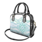 Australian Indigenous Aboriginal Art Shoulder Handbag Vivid Pastel Teal Green