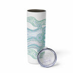 Australian Indigenous Aboriginal Art Skinny Tumbler Vivid Pastel Teal Green