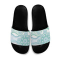 Australian Indigenous Aboriginal Art Slide Sandals Vivid Pastel Teal Green