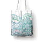 Australian Indigenous Aboriginal Art Tote Bag Vivid Pastel Teal Green