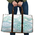 Australian Indigenous Aboriginal Art Travel Bag Vivid Pastel Teal Green
