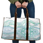 Australian Indigenous Aboriginal Art Travel Bag Vivid Pastel Teal Green