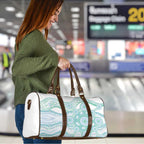 Australian Indigenous Aboriginal Art Travel Bag Vivid Pastel Teal Green
