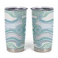 Australian Indigenous Aboriginal Art Tumbler Cup Vivid Pastel Teal Green