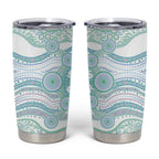 Australian Indigenous Aboriginal Art Tumbler Cup Vivid Pastel Teal Green