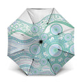 Australian Indigenous Aboriginal Art Umbrella Vivid Pastel Teal Green