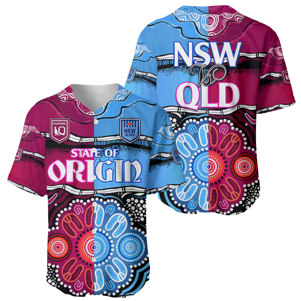NSW Combine QLD State of Origin Baseball Jersey New South Wales and Queensland Aboriginal LT9