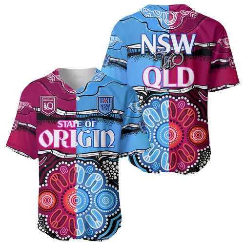 NSW Combine QLD State of Origin Baseball Jersey New South Wales and Queensland Aboriginal LT9