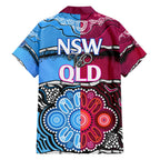 NSW Combine QLD State of Origin Hawaiian Shirt New South Wales and Queensland Aboriginal LT9