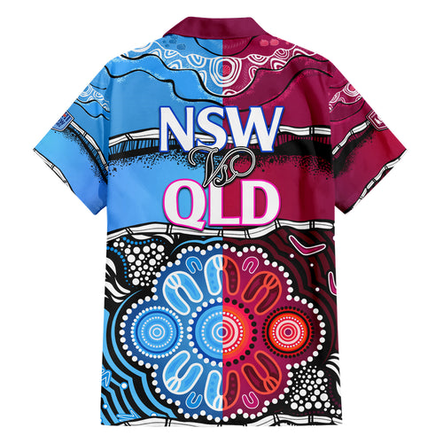 NSW Combine QLD State of Origin Hawaiian Shirt New South Wales and Queensland Aboriginal LT9