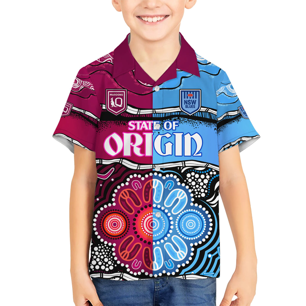 NSW Combine QLD State of Origin Hawaiian Shirt New South Wales and Queensland Aboriginal LT9