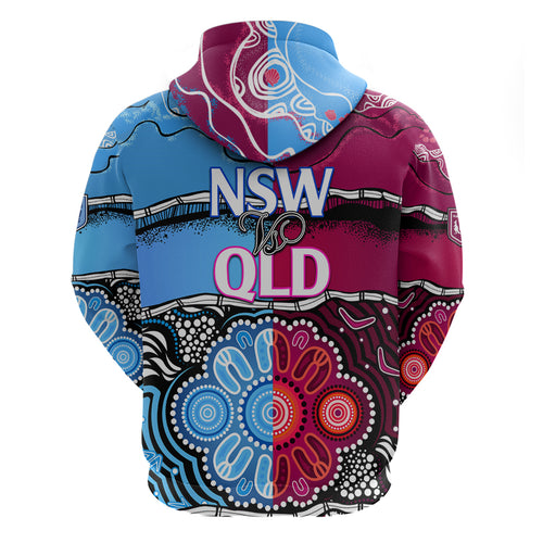 NSW Combine QLD State of Origin Hoodie New South Wales and Queensland Aboriginal LT9
