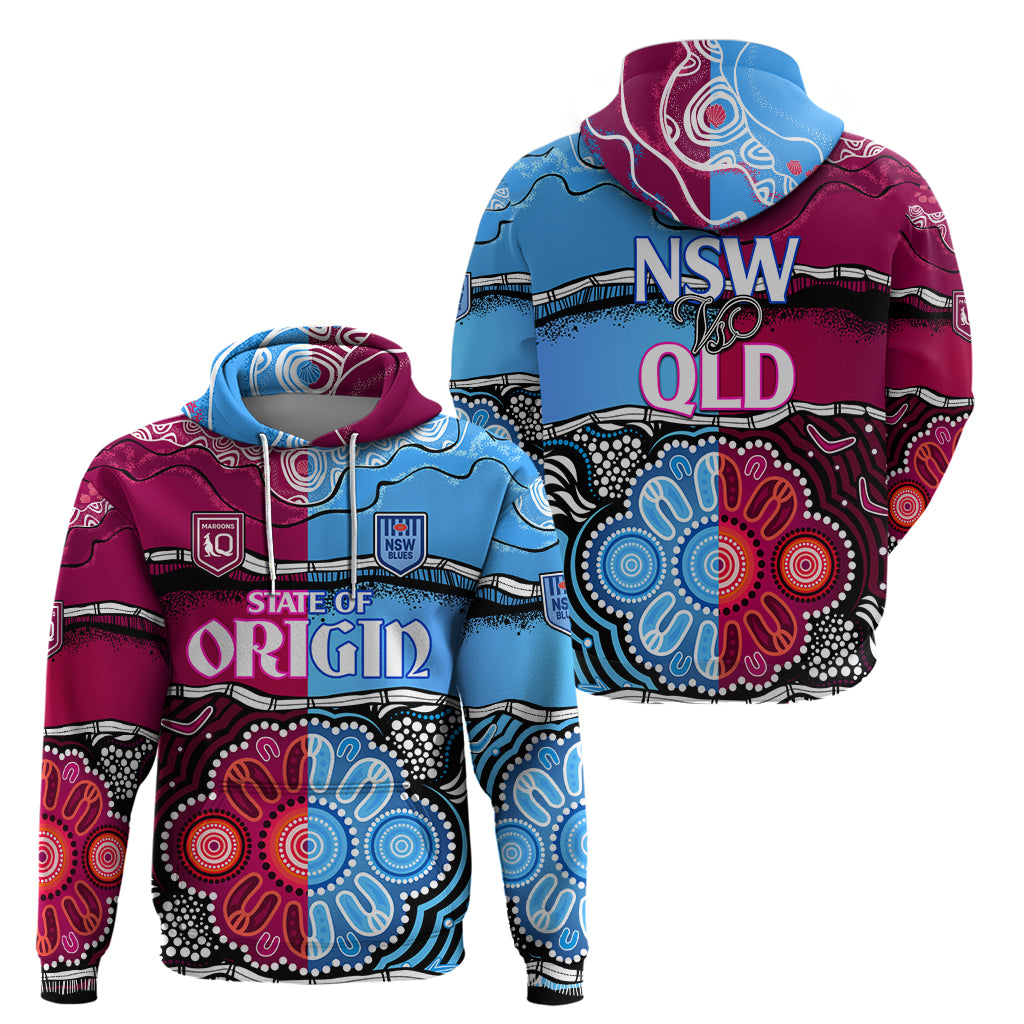 NSW Combine QLD State of Origin Hoodie New South Wales and Queensland Aboriginal LT9