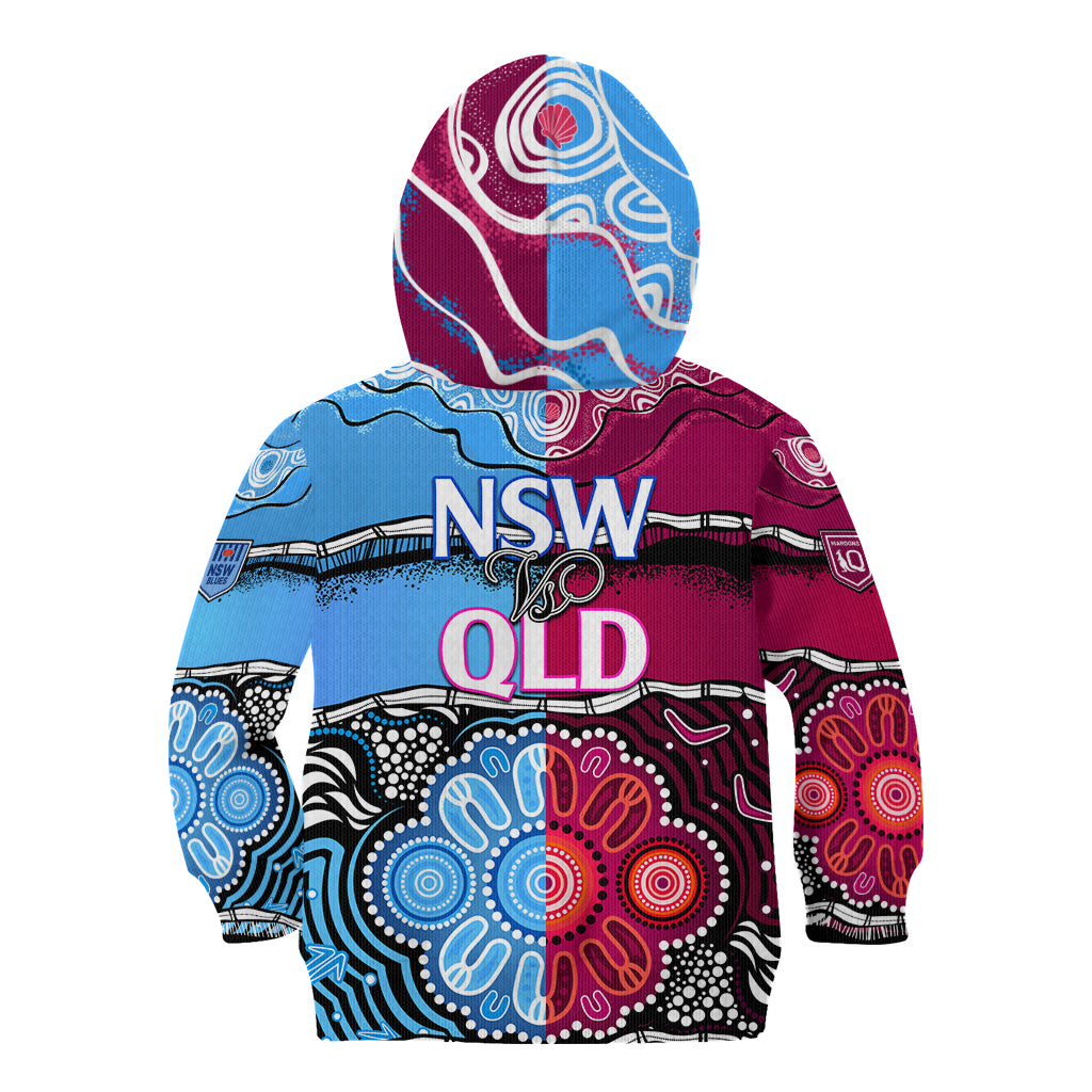 NSW Combine QLD State of Origin Kid Hoodie New South Wales and Queensland Aboriginal LT9