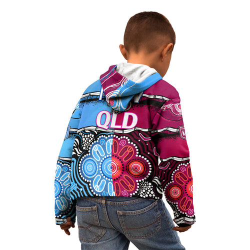 NSW Combine QLD State of Origin Kid Hoodie New South Wales and Queensland Aboriginal LT9
