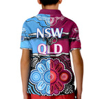NSW Combine QLD State of Origin Kid Polo Shirt New South Wales and Queensland Aboriginal LT9