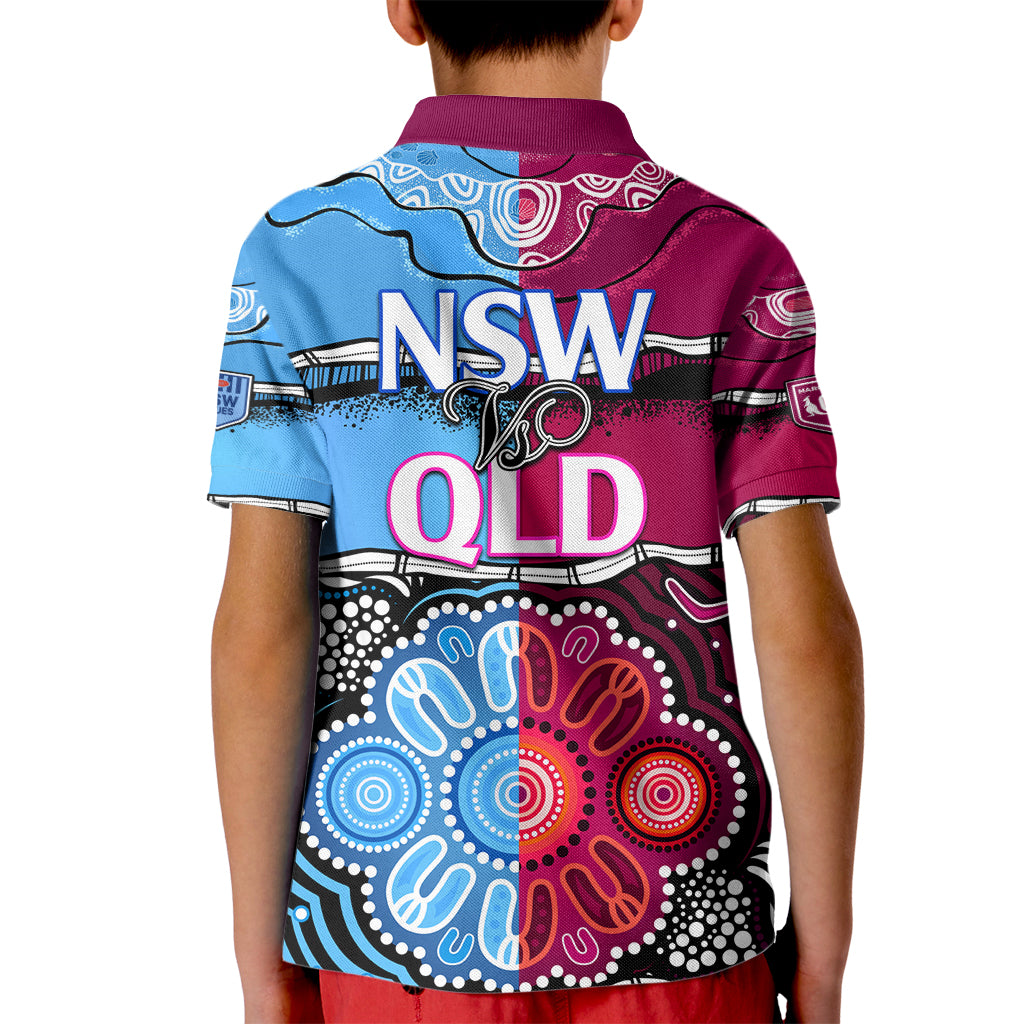 NSW Combine QLD State of Origin Kid Polo Shirt New South Wales and Queensland Aboriginal LT9