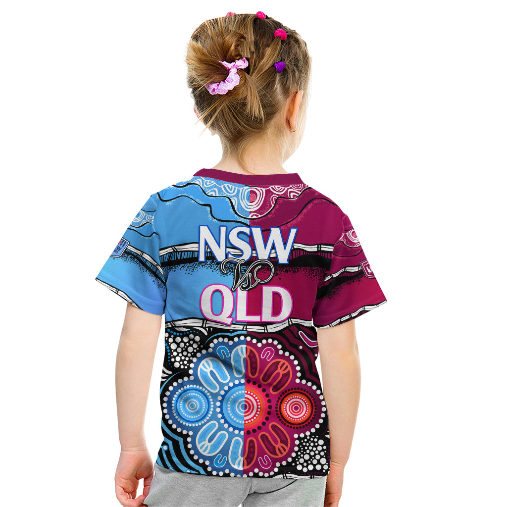 NSW Combine QLD State of Origin Kid T Shirt New South Wales and Queensland Aboriginal LT9