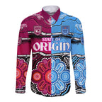 NSW Combine QLD State of Origin Long Sleeve Button Shirt New South Wales and Queensland Aboriginal LT9