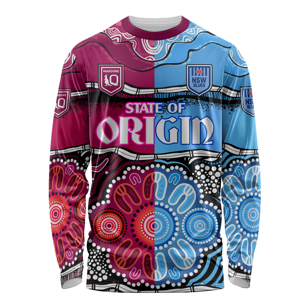 NSW Combine QLD State of Origin Long Sleeve Shirt New South Wales and Queensland Aboriginal LT9